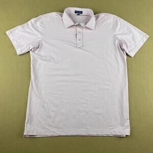 Peter Millar Crown Craft Polo Shirt Pink Performance Golf Men's LARGE